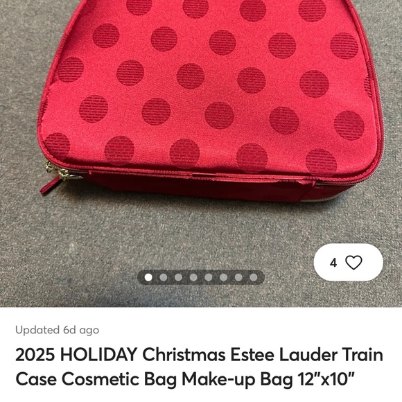 #0999+ Elegant Red Polka Dot Women's Makeup Bag - Picture 8 of 9